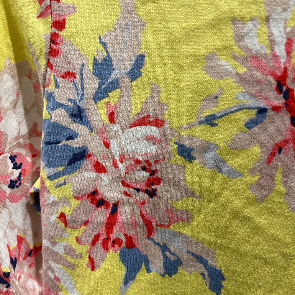 Joules Yellow floral print scoop neck pullover size 6 - Picture 5 of 5